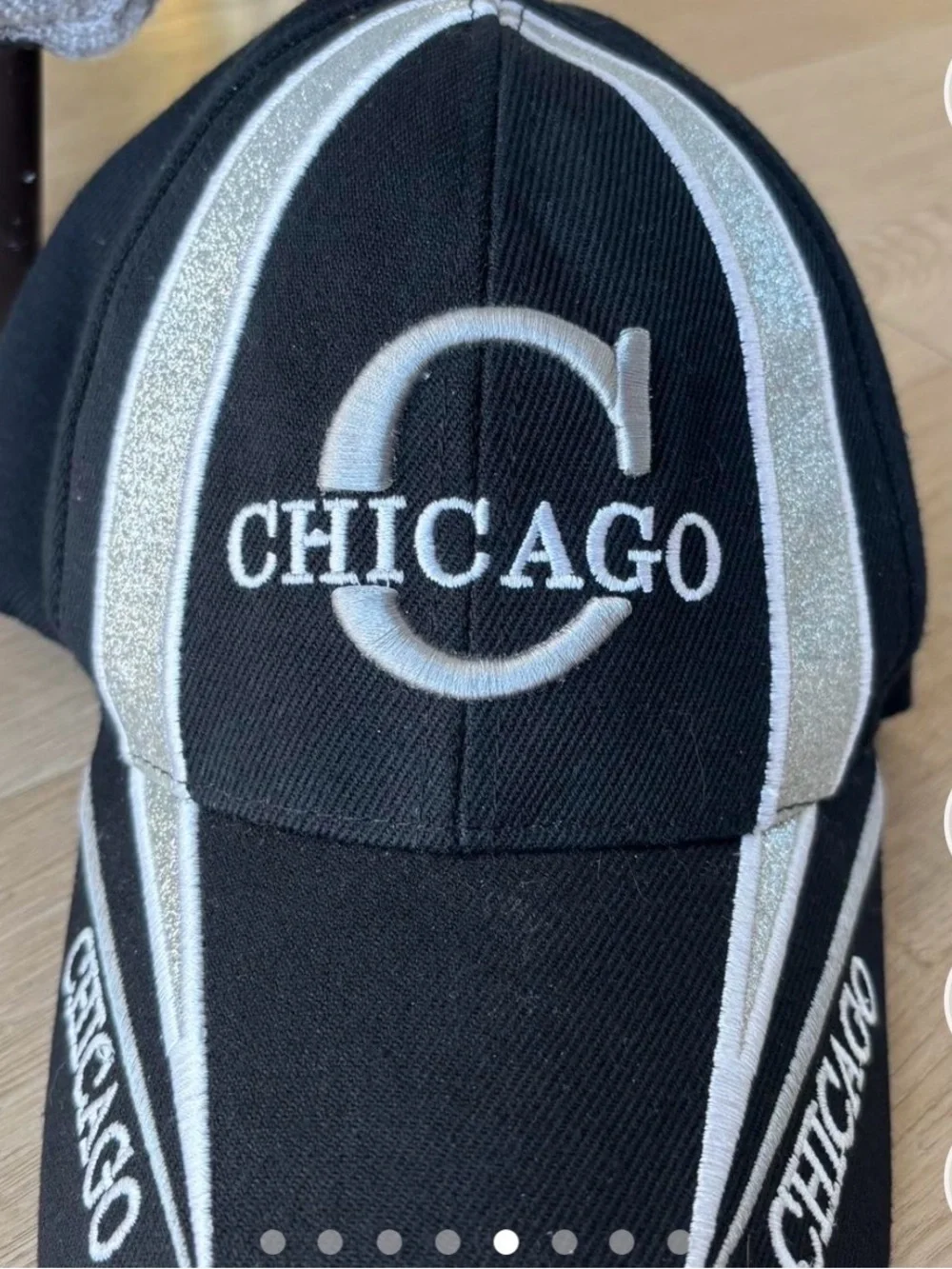 Chicago black baseball cap with silver accents (brand Parquet)